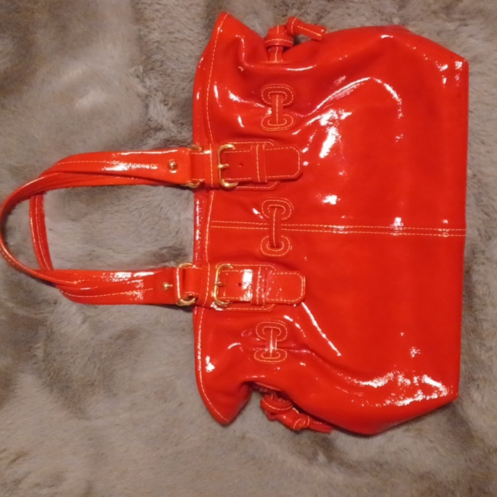 Dooney & Bourke Patent Leather Red Satchel - Picture 3 of 12